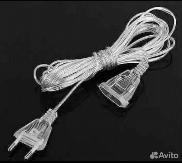 Удлинитель для гирлянды 5 м новый