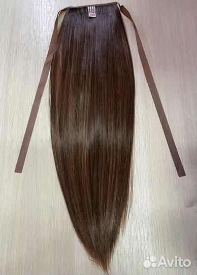 Хвост шиньон на ленте