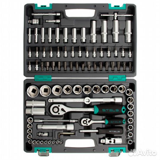 Набор инструментов, 1/2, 1/4, CrV, пластиковый кей