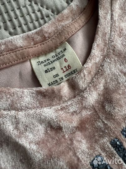 Боди zara для девочки бархатное 116