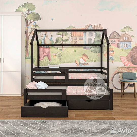 Двухъярусная кровать деревянная