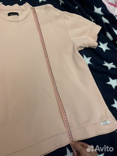 Удлиненная футболка розовая bershka, р-М