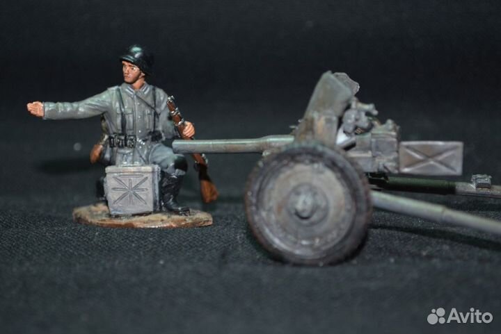 Солдатики. олово. расчёт германской пушки PAK-36