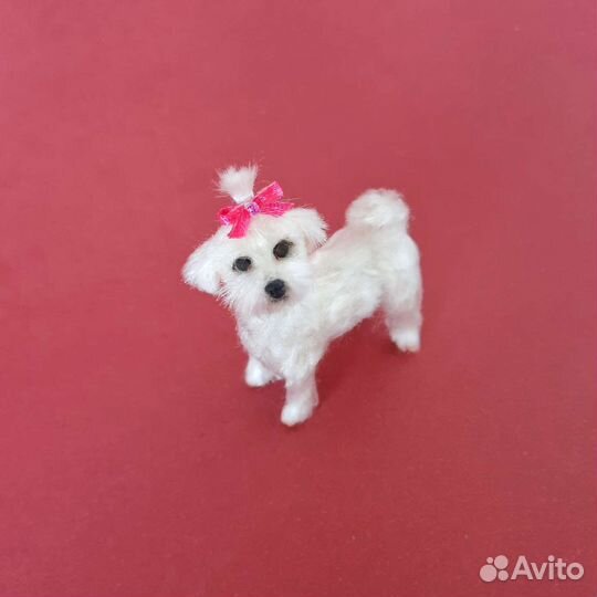 Собака Мальтезе ручной работы, миниатюра