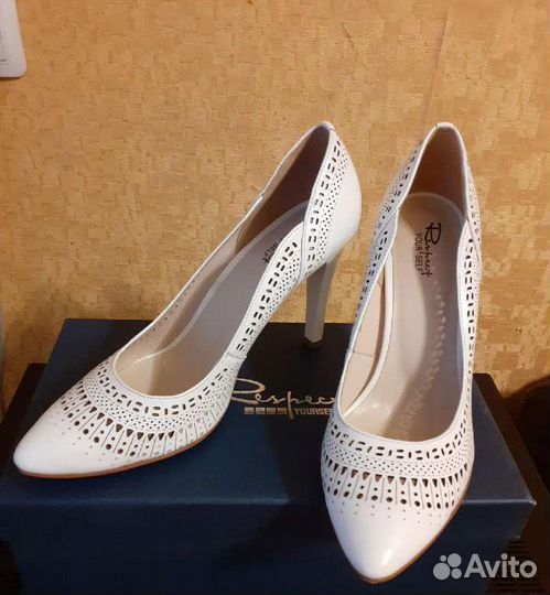 Туфли женские белые натуральная кожа
