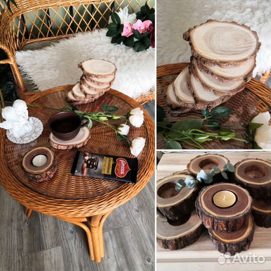 Спил Блюдо Подставки из дерева