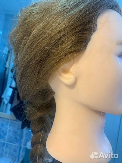 Болванка для причесок натуральные волосы 60см
