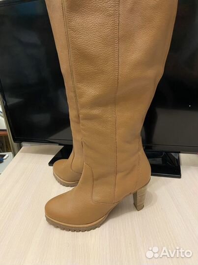 Сапоги женские кожаные демисезон р 39
