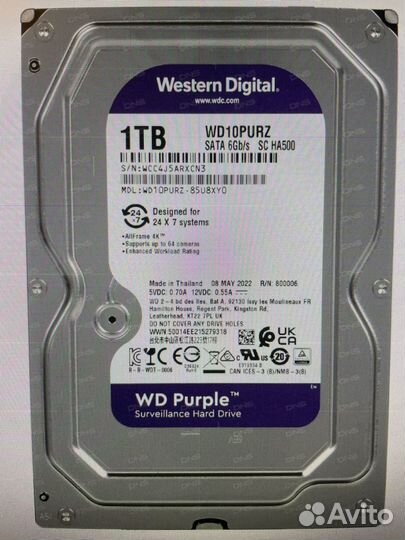 Жесткий диск western digital Purple 1tb