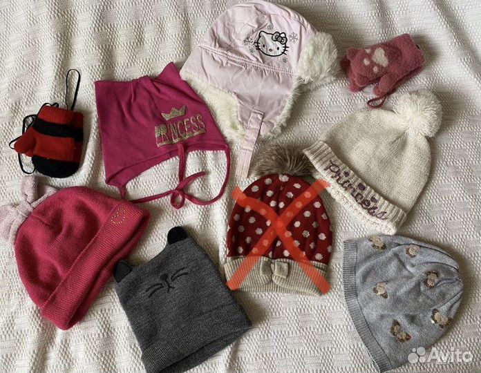 Шапки много 1,5-3 года, 0-12 мес