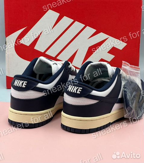 Nike Dunk Low Vintage Navy мужские данки синие