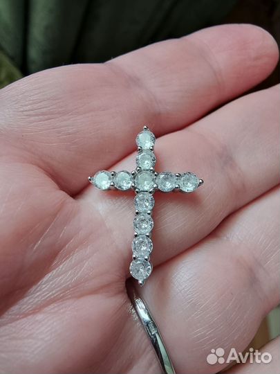 Подвеска Крест с фианитами