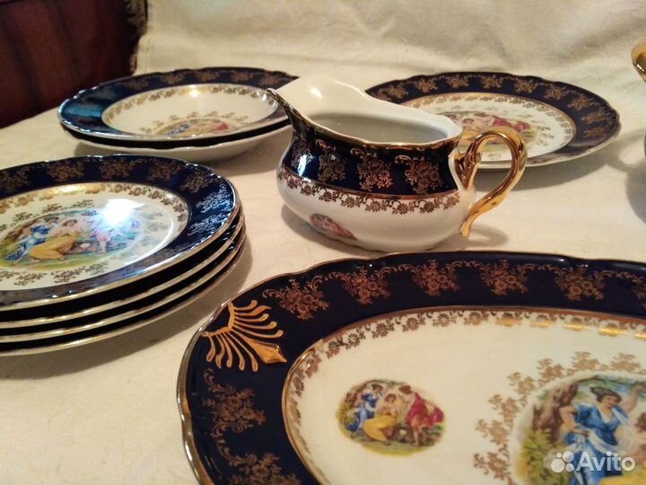 Сервиз столовый фарфор,кобальт. Чехия
