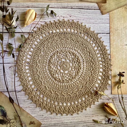 Вязаный декор ажурные салфетки