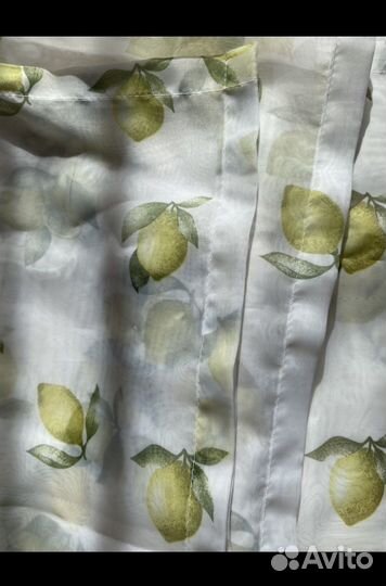 Тюль с лимонами (вуаль)