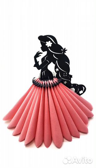 Салфетница деревянная черная фигурная девушка