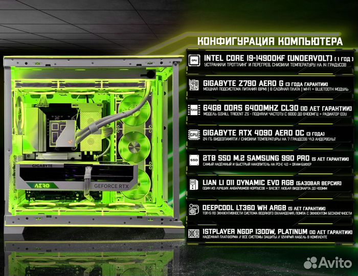 Игровой пк RTX 4090/ 14900K/ 64гб DDR5 6400 MHz