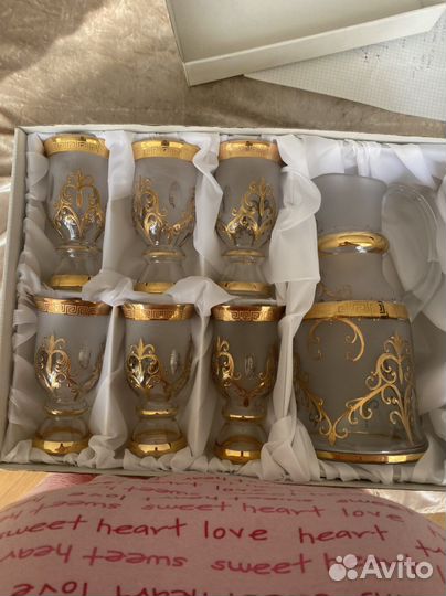 Графин со стаканами богемия