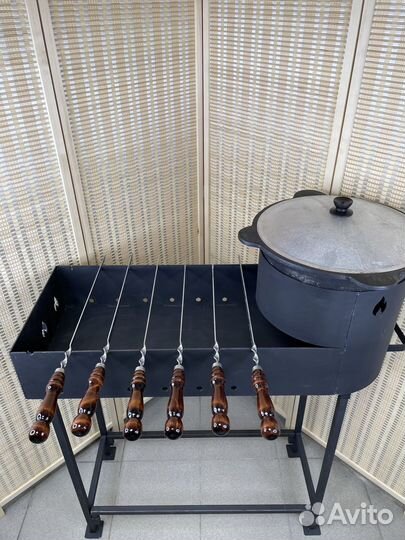 Мангал с печью под казан