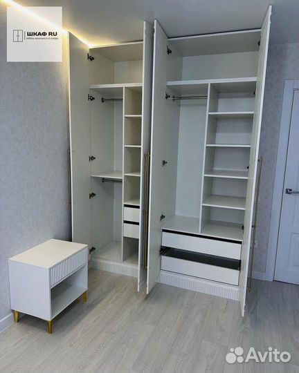 Шкаф распашной с фрезерованными фасадами