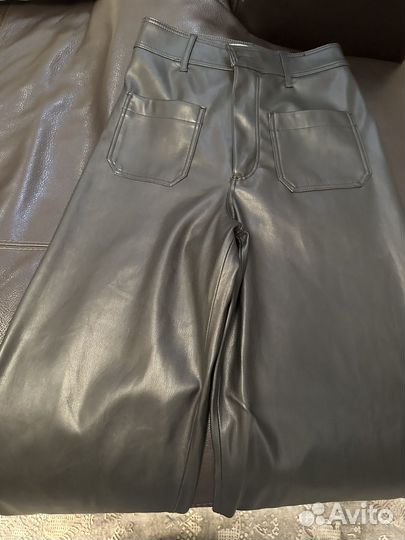 Кожаные брюки zara