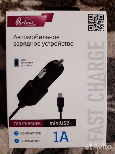 Азу Автомобильная зарядка miniUSB