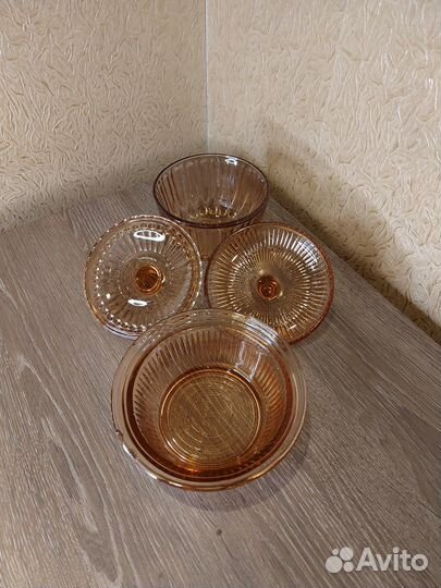 Сахарница цветное стекло СССР