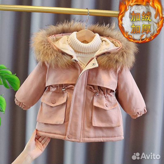 Пальто куртка теплая на девочку 92 98