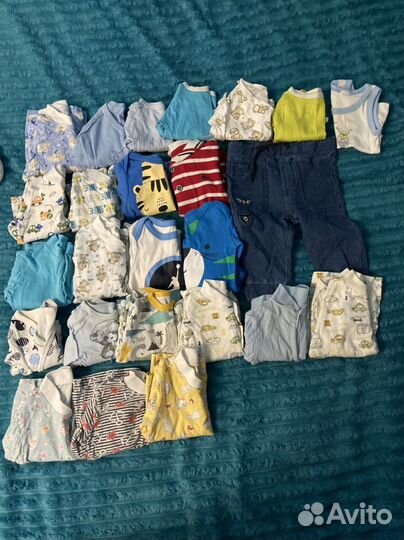 Вещи пакетом на мальчика с рождения до 3-4 месяцев