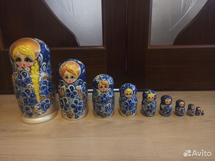 Матрешка деревянная 10в1 высота 27 см