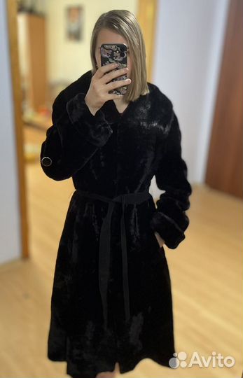 Шуба мутон+ворот норка