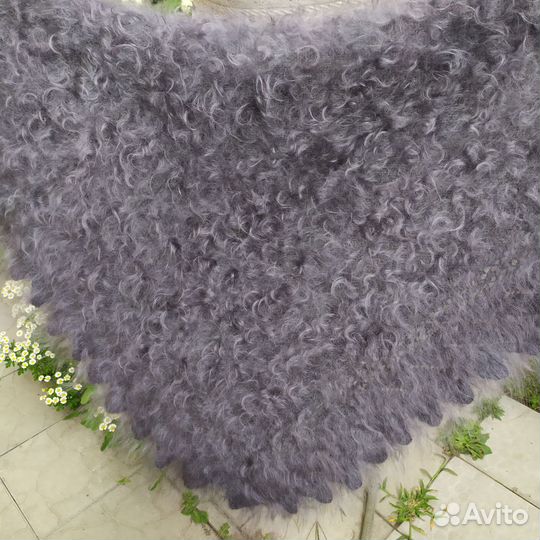 Пуховый платок. Шаль пуховая вязанная