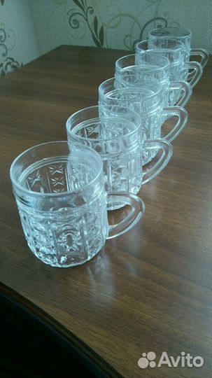 Маленькие хрустальные кружки 6 шт