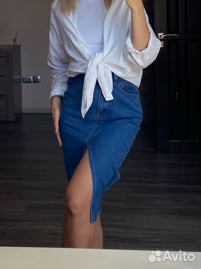 Юбка джинсовая миди