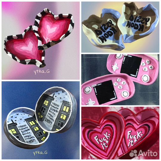 Пепельница Тарелочка декоративная из глины