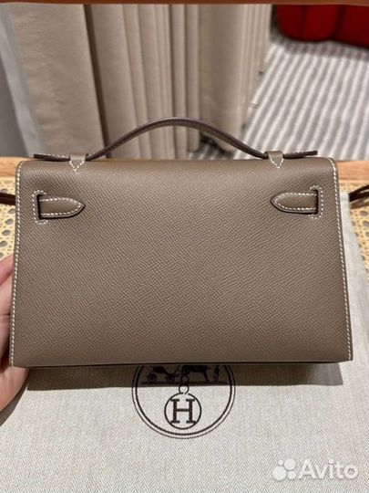 Сумка кожаная hermes kelly pochette