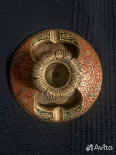 Пепельница - подсвечник Индия латунь