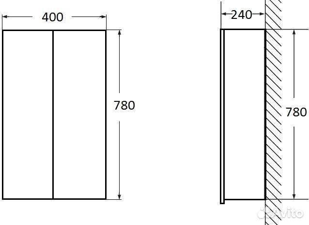 Шкаф навесной в ванную 40