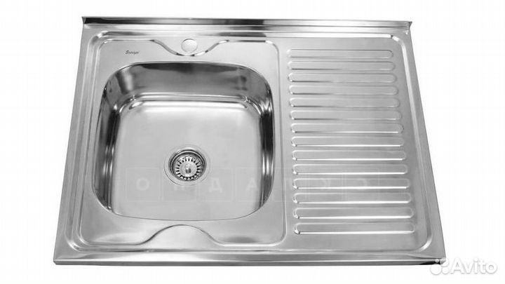 Кухонная мойка накладная металлическая