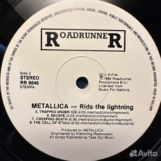 Metallica – Ride The Lightning (Европа)