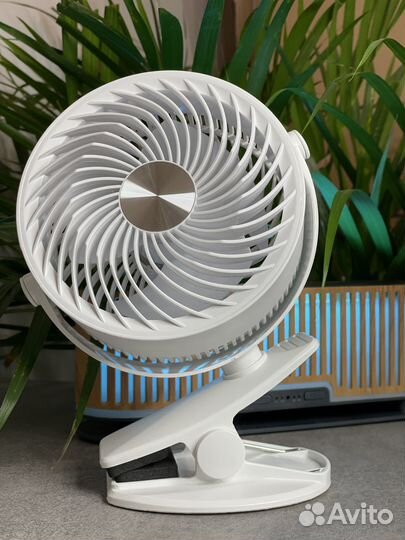 Вентилятор настольный мини на прищепке белый YS-22