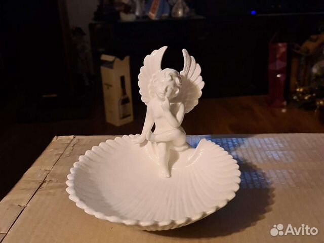 Конфетница бонбоньерка ангел Орнамент,фарфо