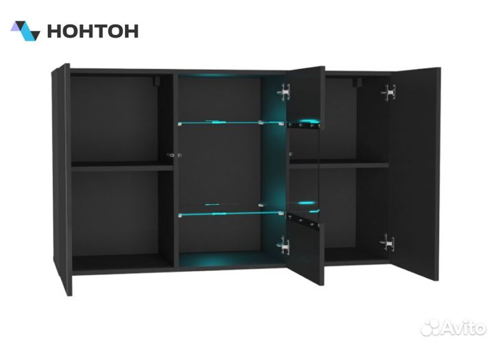 Комод Point черный глянец / черный матовый