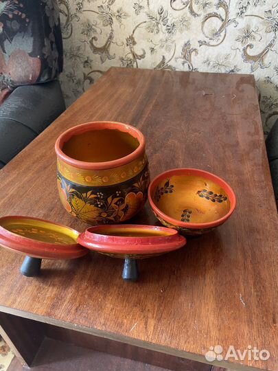 Деревянные баночки(Хохлома СССР)