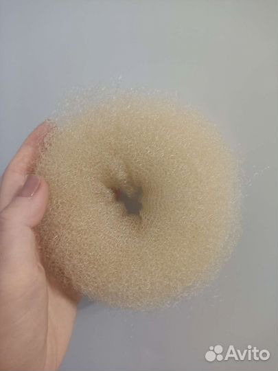 Бублик валик для объёма волос бежевый