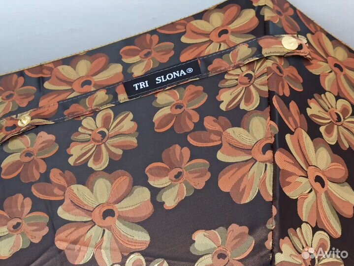 Зонт женский Три слона золотой полный автомат