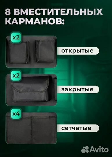 Органайзер в багажник автомобиля на липучке
