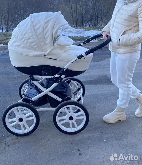 Коляска 2 в 1 indigo эко кожа