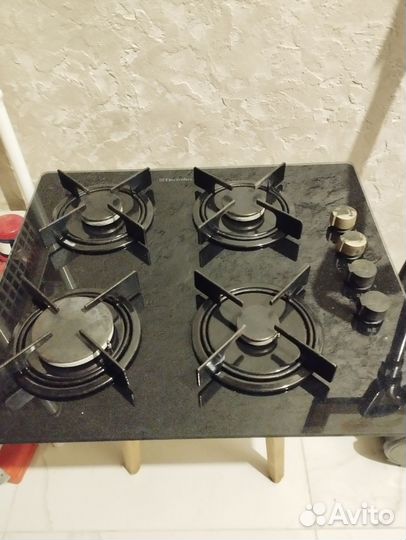Газовая варочная панель 4 конфорки стекло