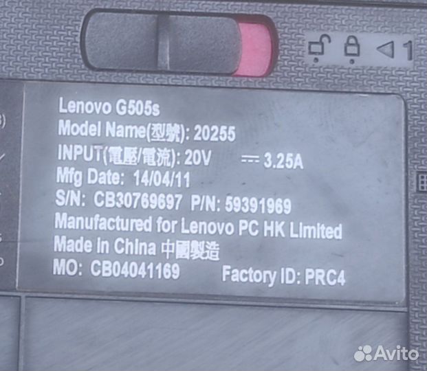 Ноутбук lenovo g505s